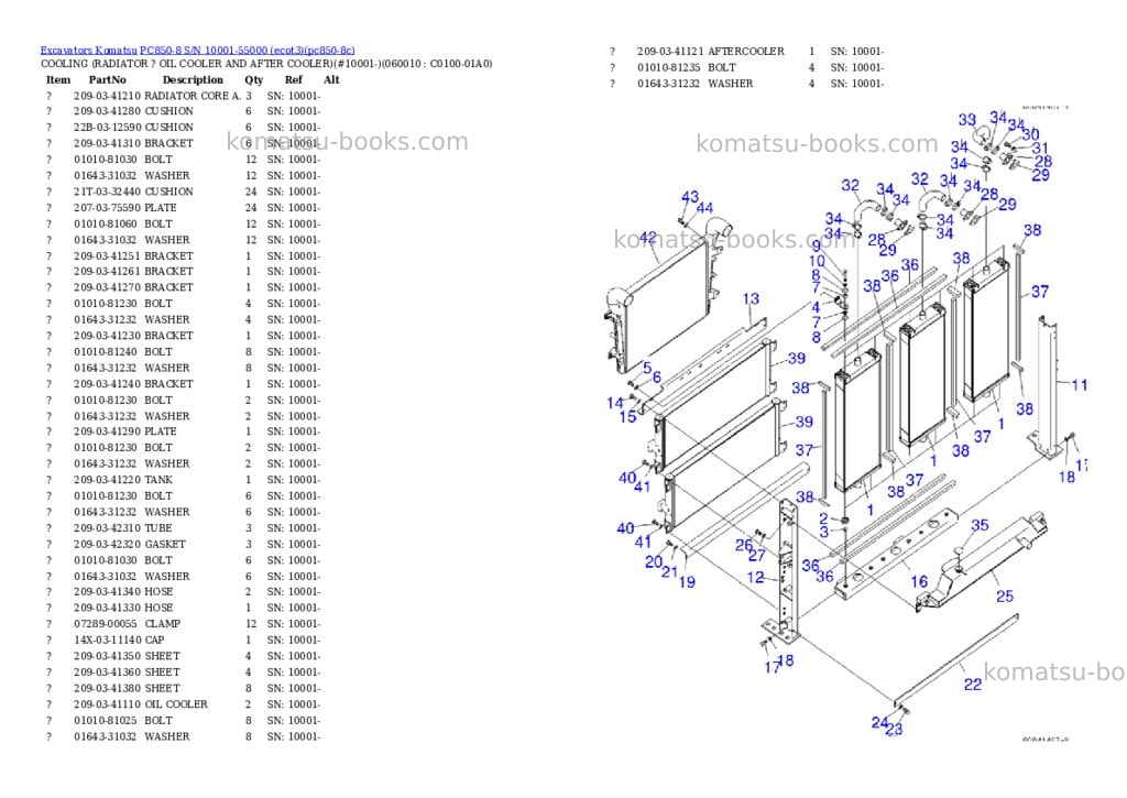 Komatsu pc850-8 s/n 10001-55000 ecot3 Parts catalog cover Page 8 Komatsu pc850-8 s/n 10001-55000 ecot3 Parts catalog cover Page 8