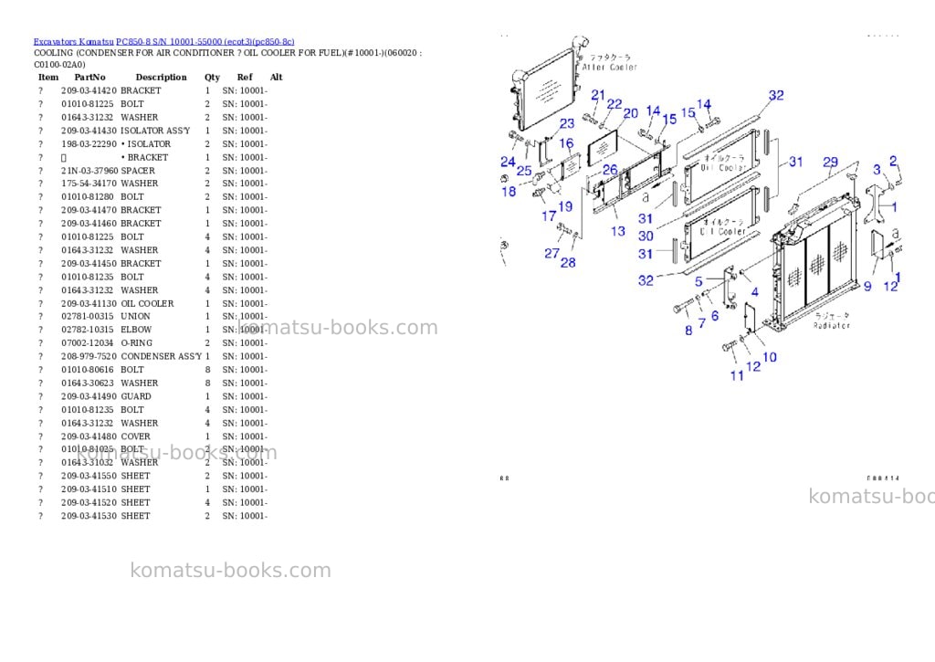 Komatsu pc850-8 s/n 10001-55000 ecot3 Parts catalog cover Page 9 Komatsu pc850-8 s/n 10001-55000 ecot3 Parts catalog cover Page 9