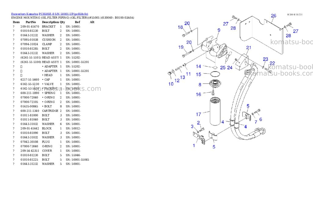 Komatsu pc850se-8 s/n 50001-up Parts catalog cover Page 5 Komatsu pc850se-8 s/n 50001-up Parts catalog cover Page 5