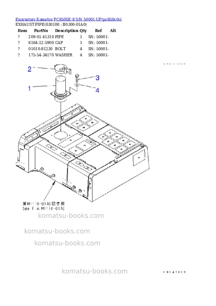 Komatsu pc850se-8 s/n 50001-up Parts catalog cover Page 9 Komatsu pc850se-8 s/n 50001-up Parts catalog cover Page 9