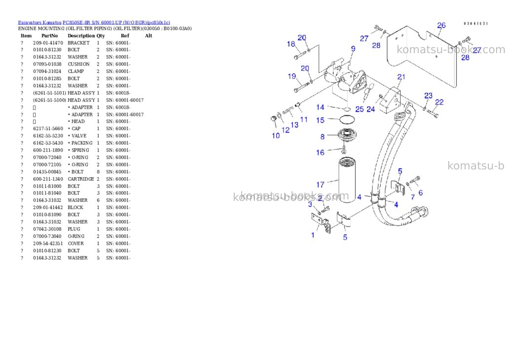 Komatsu pc850se-8r s/n 60001-up w/o egr Parts catalog cover Page 4