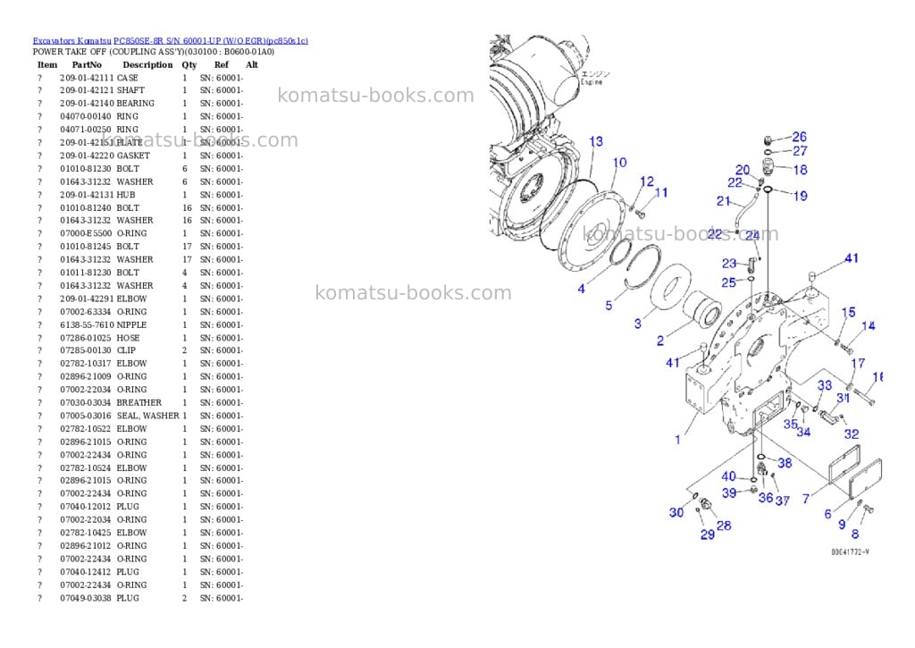 Komatsu pc850se-8r s/n 60001-up w/o egr Parts catalog cover Page 9