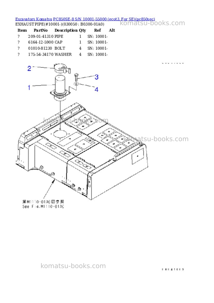Komatsu pc850se-8 s/n 10001-55000 ecot3, for se Parts catalog cover Page 4