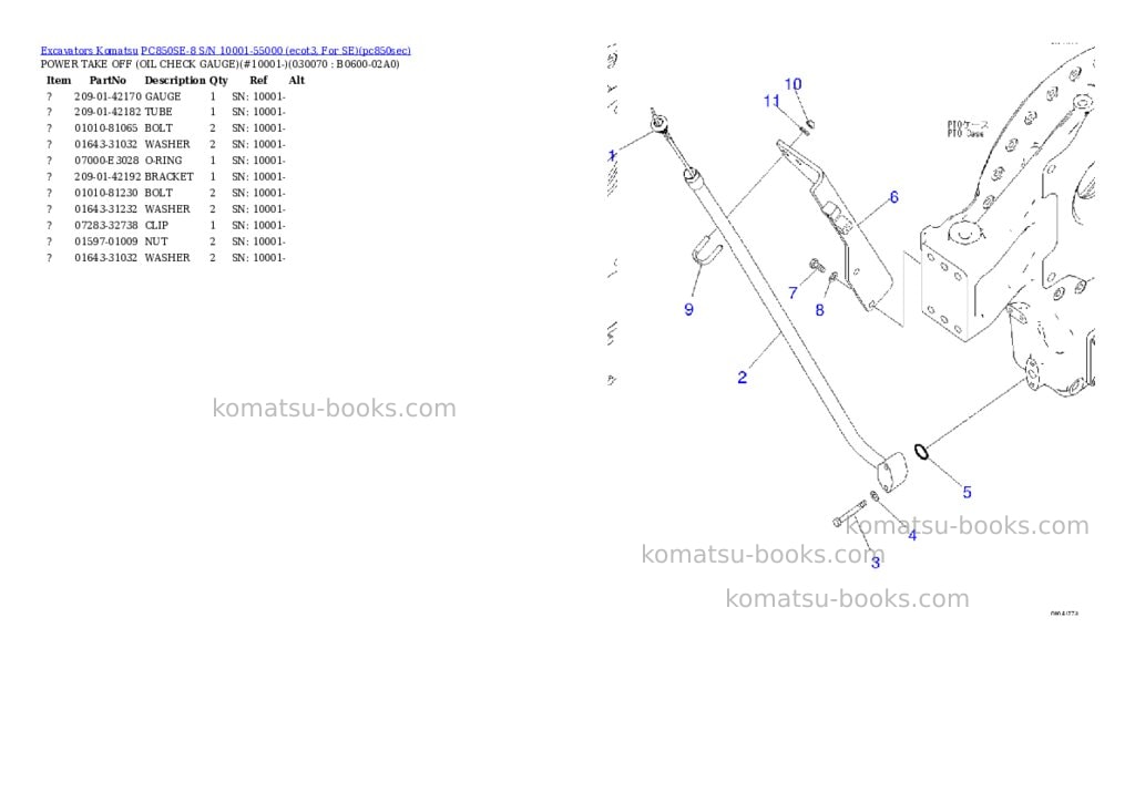 Komatsu pc850se-8 s/n 10001-55000 ecot3, for se Parts catalog cover Page 6