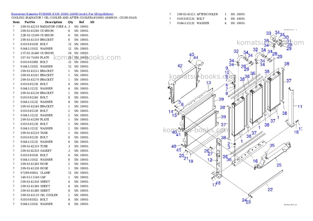 Komatsu pc850se-8 s/n 10001-55000 ecot3, for se Parts catalog cover Page 8
