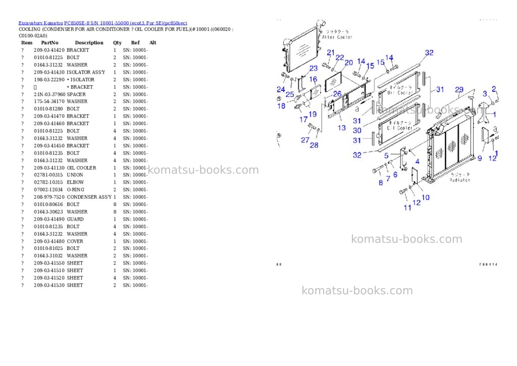 Komatsu pc850se-8 s/n 10001-55000 ecot3, for se Parts catalog cover Page 9