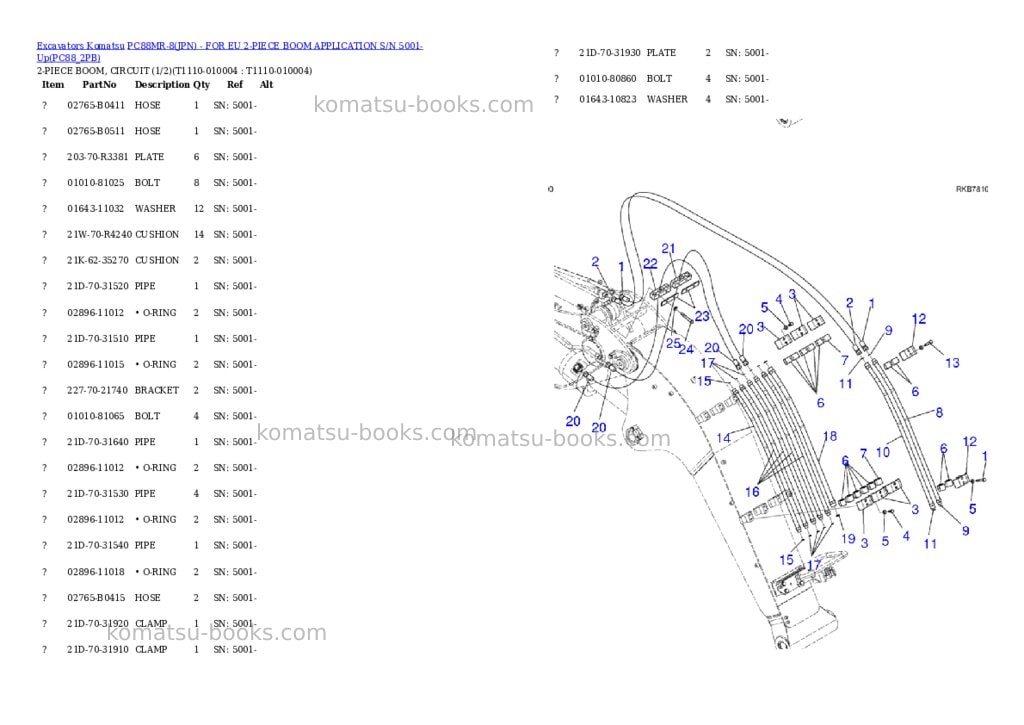 Komatsu pc88mr-8jpn - for eu 2-piece boom application s/n 5001-up Parts catalog cover Page 3 Komatsu pc88mr-8jpn - for eu 2-piece boom application s/n 5001-up Parts catalog cover Page 3