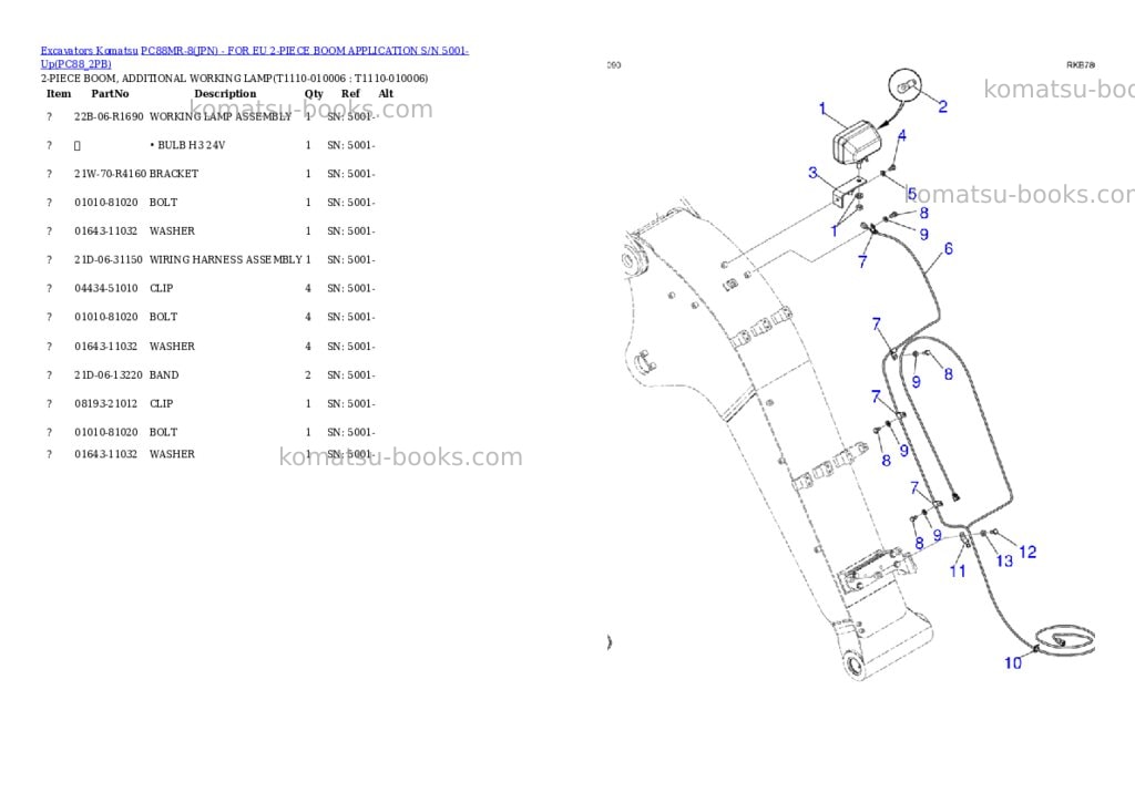 Komatsu pc88mr-8jpn - for eu 2-piece boom application s/n 5001-up Parts catalog cover Page 5 Komatsu pc88mr-8jpn - for eu 2-piece boom application s/n 5001-up Parts catalog cover Page 5
