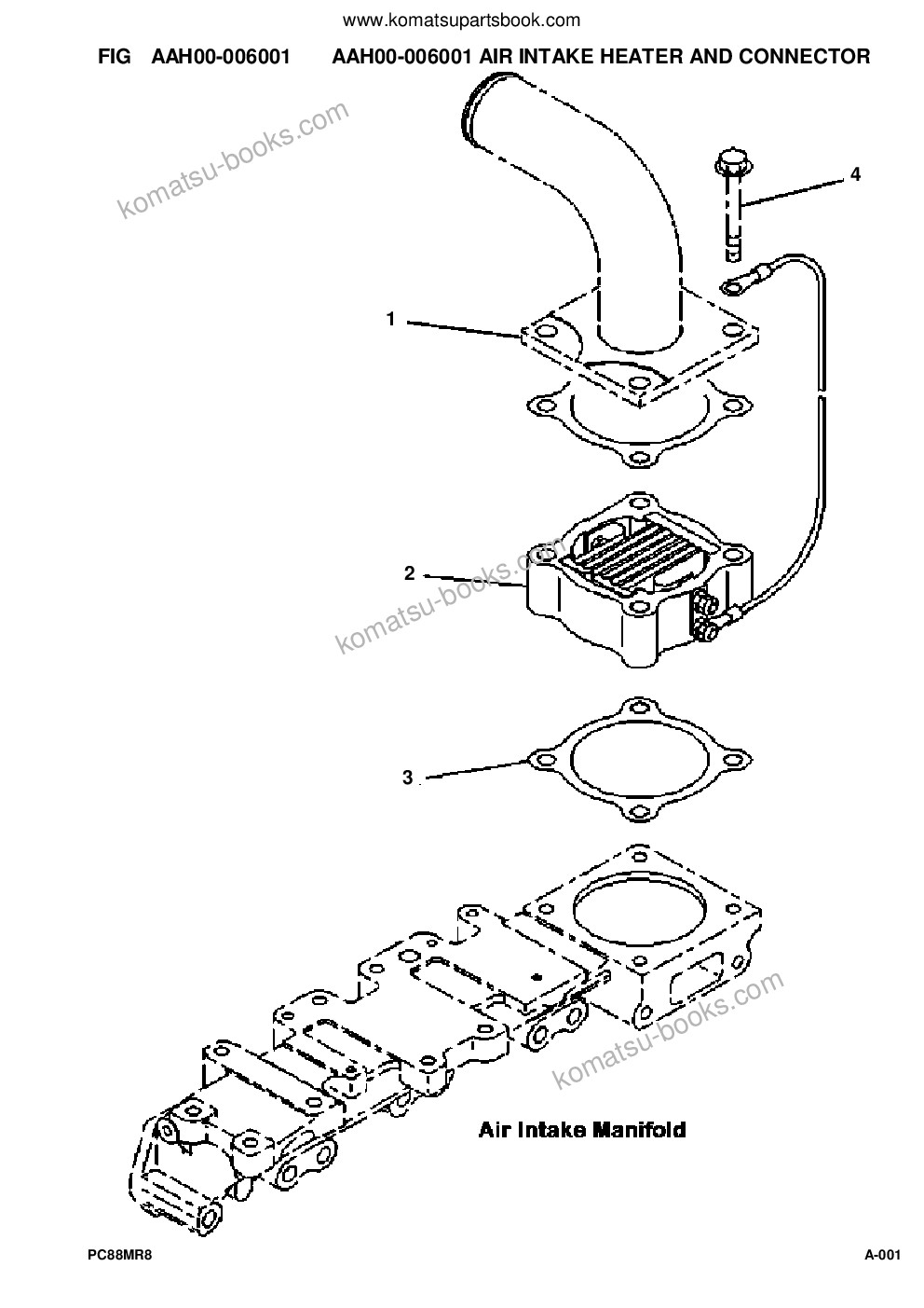 Komatsu pc88mr-8 s/n a90001-up Parts catalog cover Page 3 Komatsu pc88mr-8 s/n a90001-up Parts catalog cover Page 3