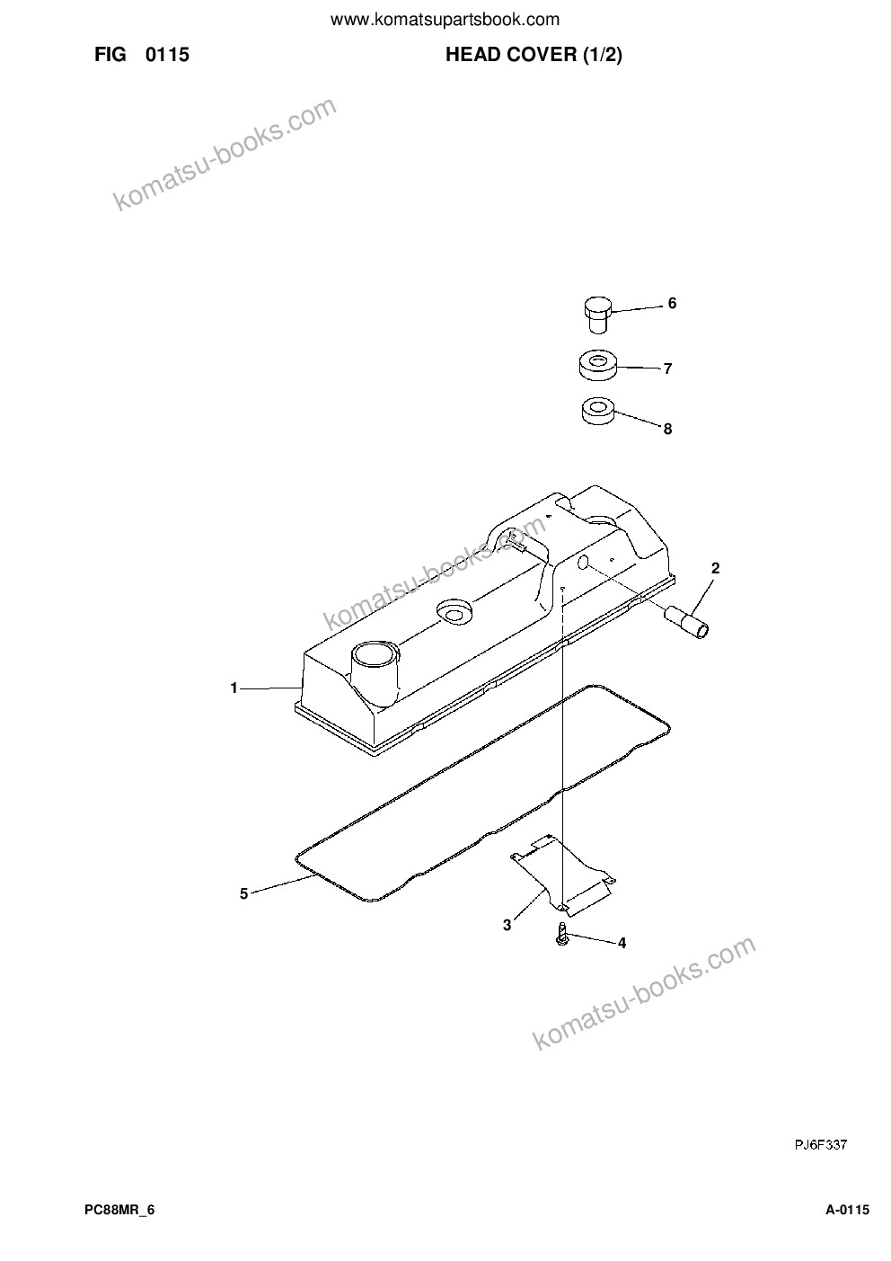 Komatsu pc88mr-6 s/n f00003 and up Parts catalog cover Page 9