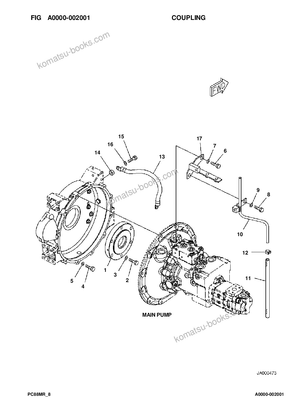 Komatsu pc88mr-8 s/n f80003 and up Parts catalog cover Page 4