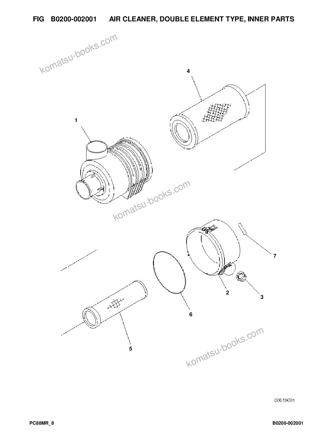 Komatsu pc88mr-8 s/n f80003 and up Parts catalog cover Page 9