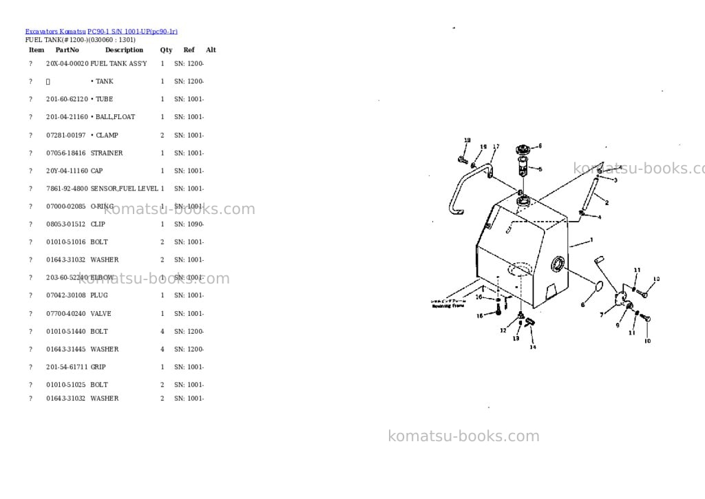 Komatsu PC90-1 S/N 1001-UP Parts catalog cover Page 5 Komatsu PC90-1 S/N 1001-UP Parts catalog cover Page 5