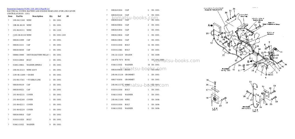 Komatsu PC90-1 S/N 1001-UP Parts catalog cover Page 9 Komatsu PC90-1 S/N 1001-UP Parts catalog cover Page 9