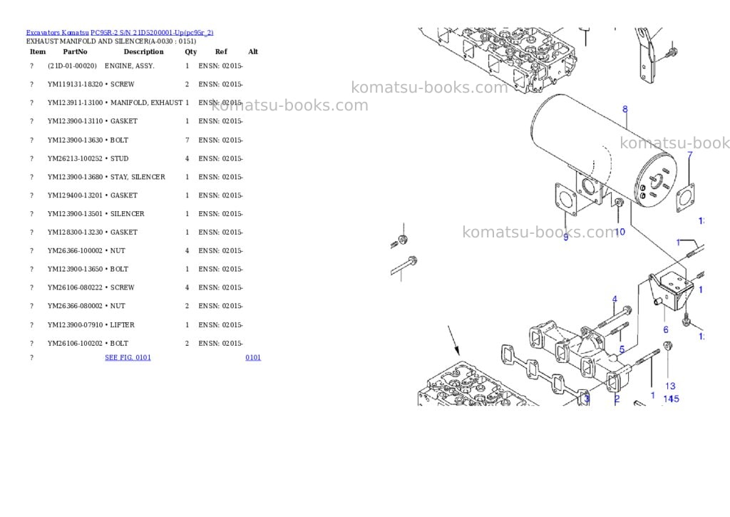 Komatsu pc95r-2 s/n 21d5200001-up Parts catalog cover Page 2 Komatsu pc95r-2 s/n 21d5200001-up Parts catalog cover Page 2