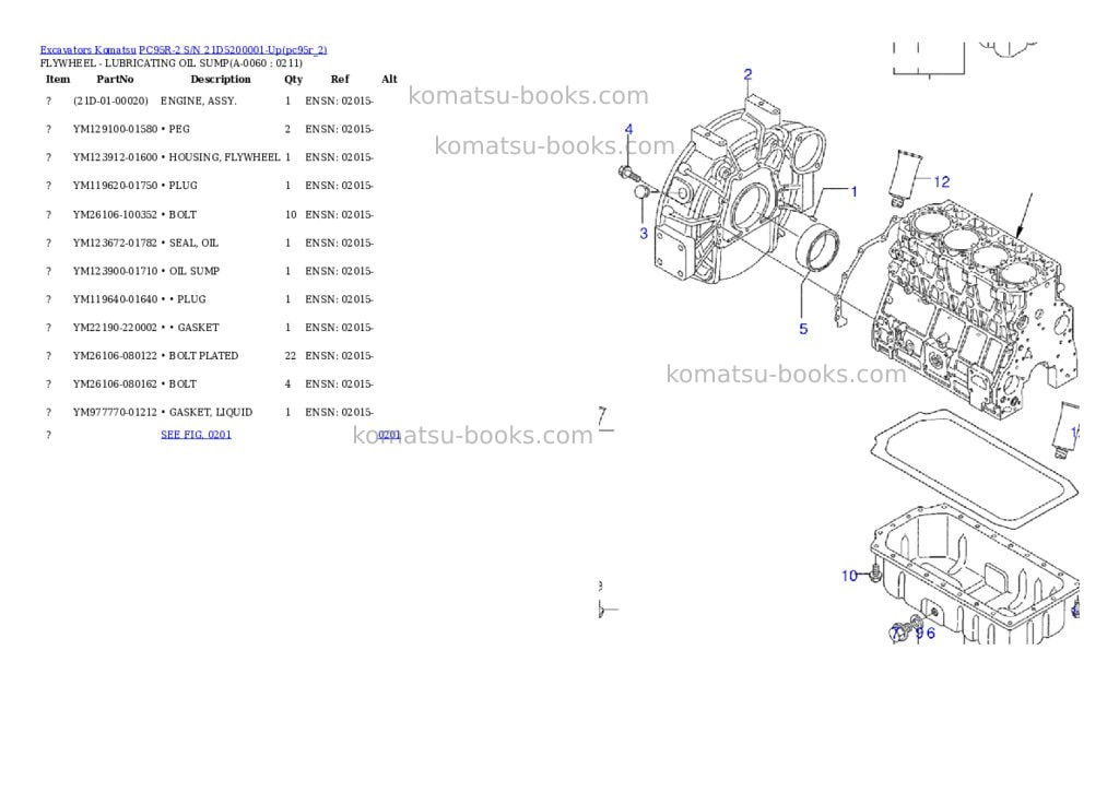 Komatsu pc95r-2 s/n 21d5200001-up Parts catalog cover Page 5 Komatsu pc95r-2 s/n 21d5200001-up Parts catalog cover Page 5