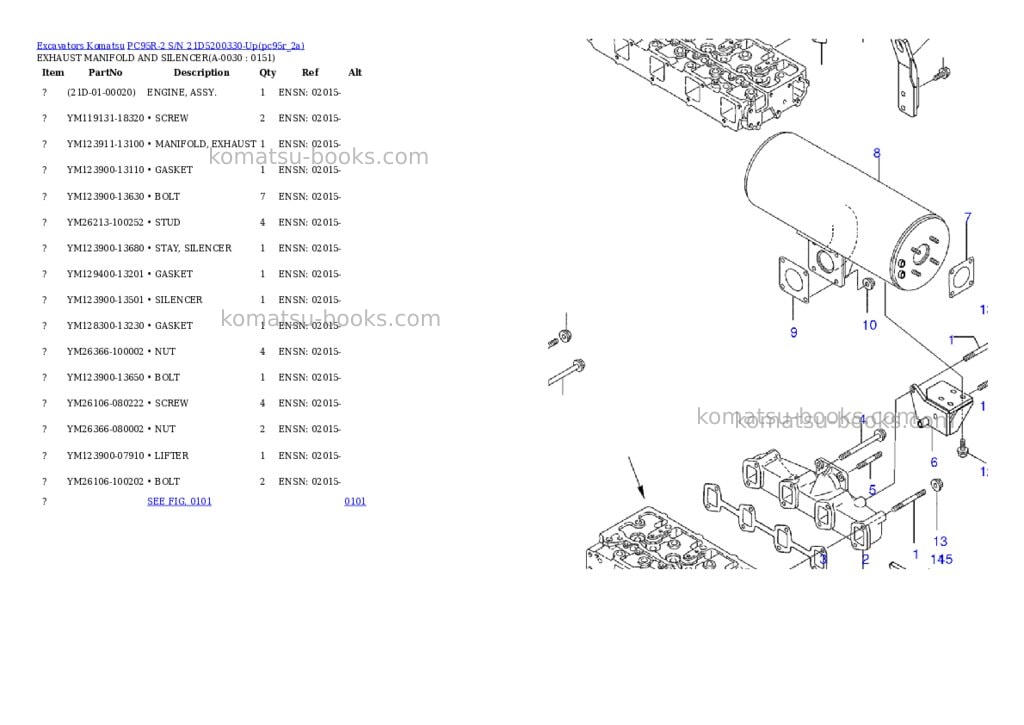 Komatsu pc95r-2 s/n 21d5200330-up Parts catalog cover Page 2 Komatsu pc95r-2 s/n 21d5200330-up Parts catalog cover Page 2