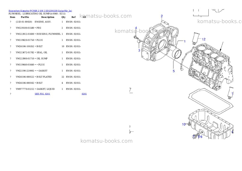 Komatsu pc95r-2 s/n 21d5200330-up Parts catalog cover Page 5 Komatsu pc95r-2 s/n 21d5200330-up Parts catalog cover Page 5