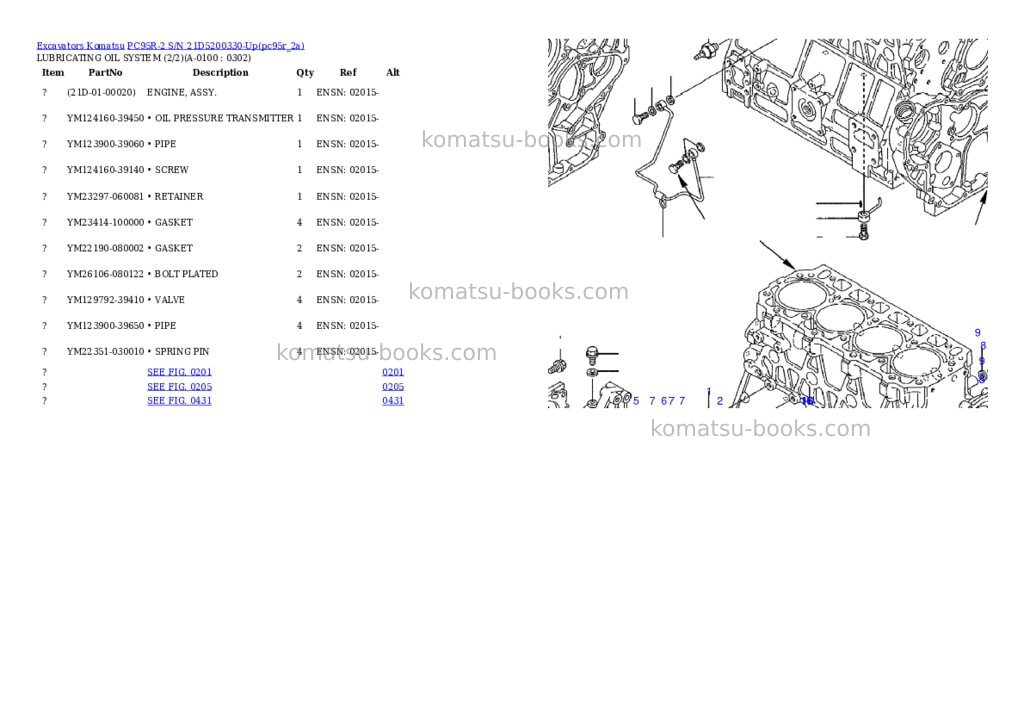 Komatsu pc95r-2 s/n 21d5200330-up Parts catalog cover Page 9 Komatsu pc95r-2 s/n 21d5200330-up Parts catalog cover Page 9