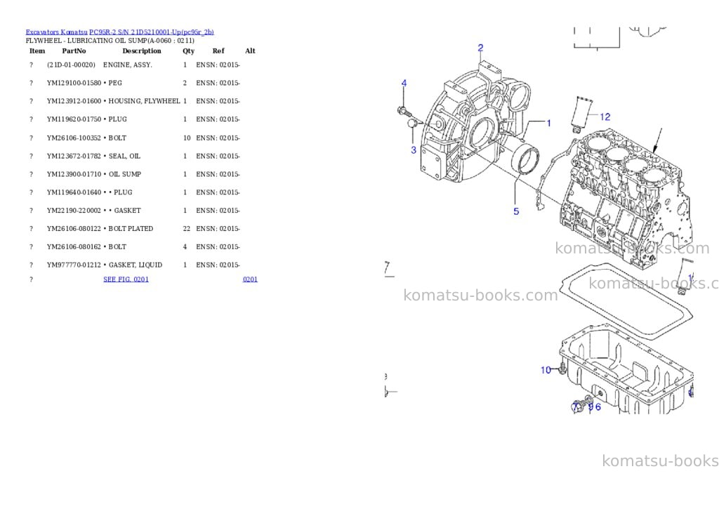 Komatsu pc95r-2 s/n 21d5210001-up Parts catalog cover Page 5 Komatsu pc95r-2 s/n 21d5210001-up Parts catalog cover Page 5