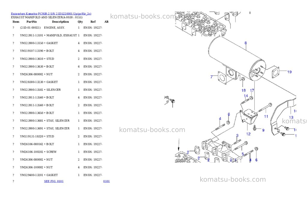 Komatsu pc95r-2 s/n 21d5220001-up Parts catalog cover Page 2 Komatsu pc95r-2 s/n 21d5220001-up Parts catalog cover Page 2