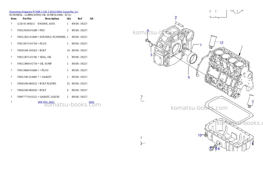 Komatsu pc95r-2 s/n 21d5220001-up Parts catalog cover Page 5 Komatsu pc95r-2 s/n 21d5220001-up Parts catalog cover Page 5