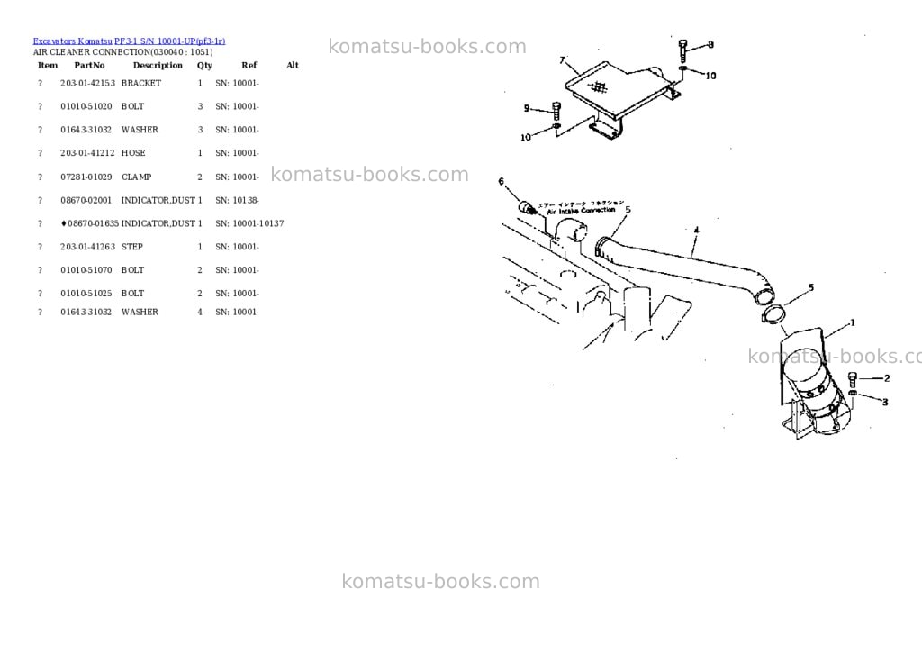 Komatsu pf3-1 s/n 10001-up Parts catalog cover Page 3