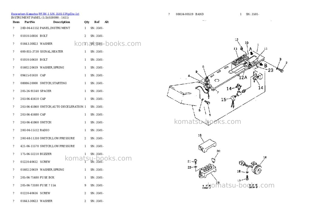 Komatsu pf3w-1 s/n 3501-up Parts catalog cover Page 8 Komatsu pf3w-1 s/n 3501-up Parts catalog cover Page 8