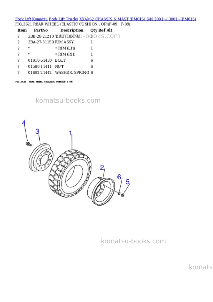Komatsu XXAM-2 CHASSIS & MAST (PM015) S/N 2001~/ 3001~ Parts catalog cover Page 10