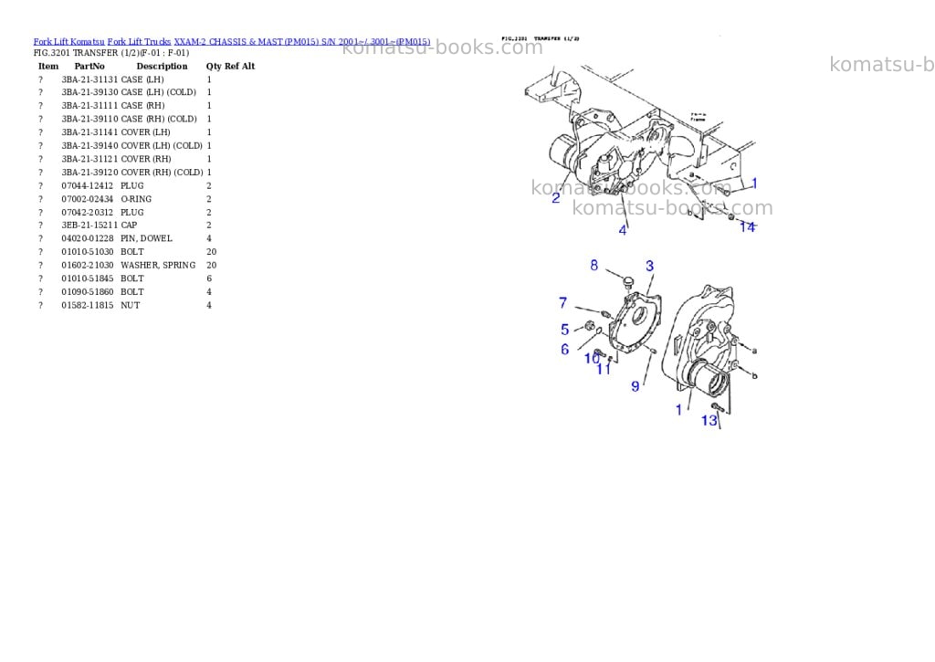 Komatsu XXAM-2 CHASSIS & MAST (PM015) S/N 2001~/ 3001~ Parts catalog cover Page 2