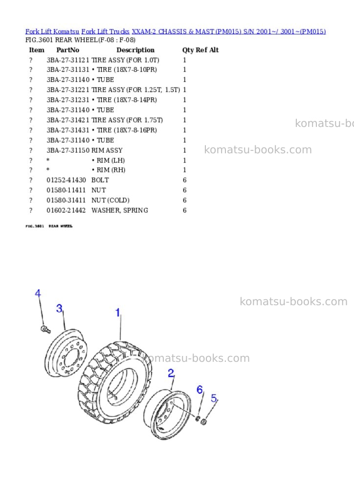 Komatsu XXAM-2 CHASSIS & MAST (PM015) S/N 2001~/ 3001~ Parts catalog cover Page 9