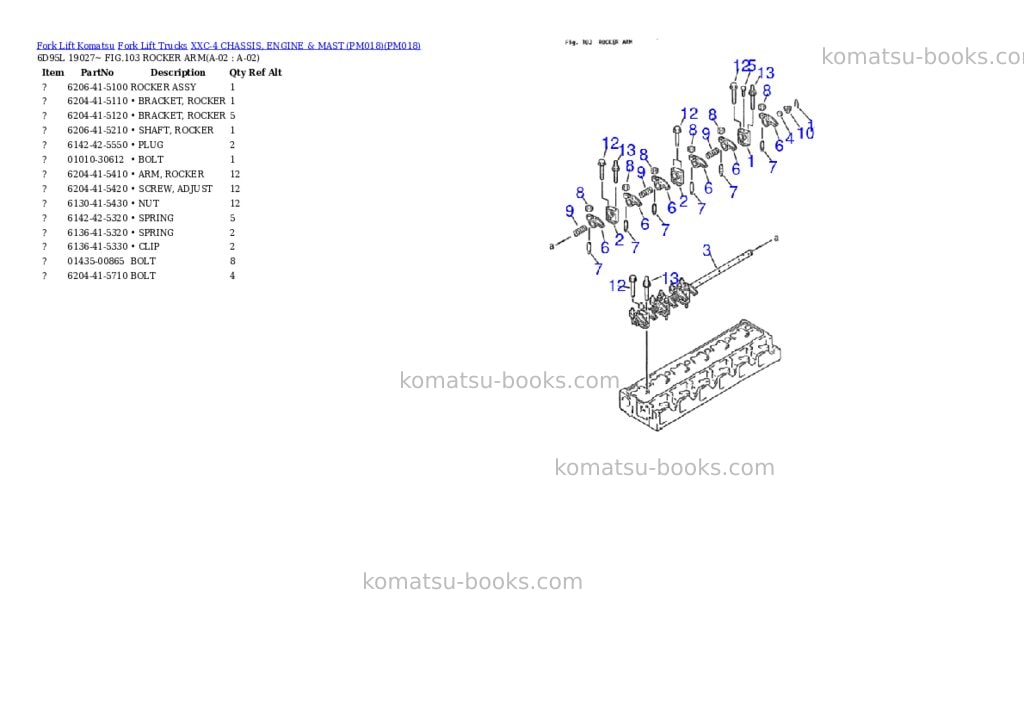 Komatsu XXC-4 CHASSIS, ENGINE & MAST (PM018) Parts catalog cover Page 2 Komatsu XXC-4 CHASSIS, ENGINE & MAST (PM018) Parts catalog cover Page 2