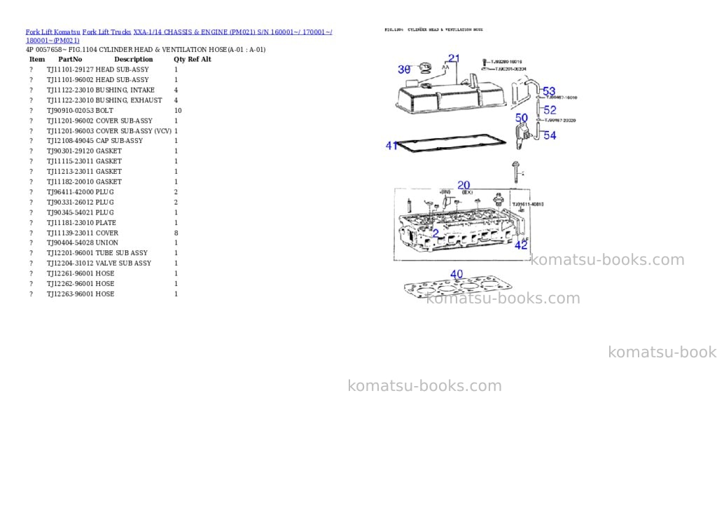 Komatsu XXA-1/14 CHASSIS & ENGINE (PM021) S/N 160001~/ 170001~/ 180001~ Parts catalog cover Komatsu XXA-1/14 CHASSIS & ENGINE (PM021) S/N 160001~/ 170001~/ 180001~ Parts catalog cover