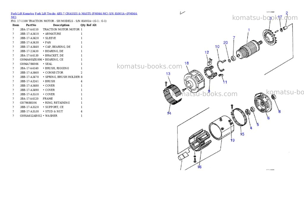 Komatsu ABX-7 CHASSIS & MASTS (PM044-MC) S/N 85001A~ Parts catalog cover Page 2 Komatsu ABX-7 CHASSIS & MASTS (PM044-MC) S/N 85001A~ Parts catalog cover Page 2