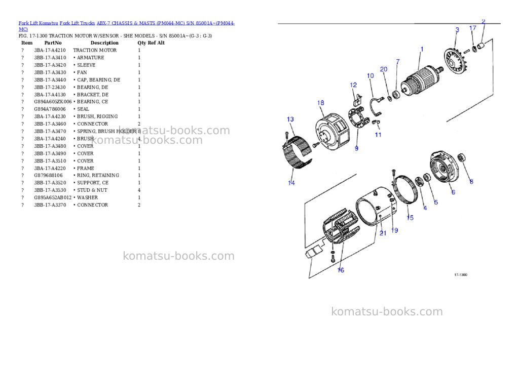 Komatsu ABX-7 CHASSIS & MASTS (PM044-MC) S/N 85001A~ Parts catalog cover Page 3 Komatsu ABX-7 CHASSIS & MASTS (PM044-MC) S/N 85001A~ Parts catalog cover Page 3