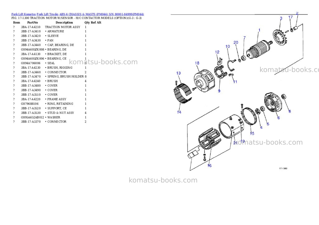 Komatsu ABX-6 CHASSIS & MASTS (PM044) S/N 80001-84999 Parts catalog cover Page 3 Komatsu ABX-6 CHASSIS & MASTS (PM044) S/N 80001-84999 Parts catalog cover Page 3