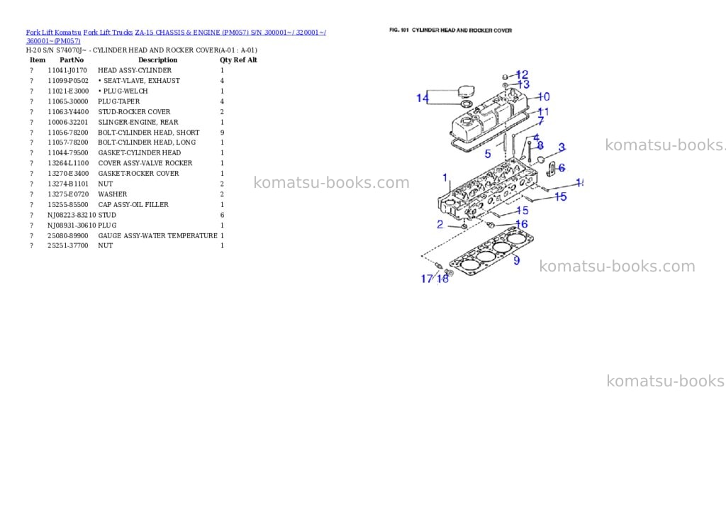 Komatsu ZA-15 CHASSIS & ENGINE (PM057) S/N 300001~/ 320001~/ 360001~ Parts catalog cover