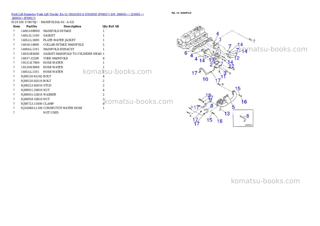 Komatsu ZA-15 CHASSIS & ENGINE (PM057) S/N 300001~/ 320001~/ 360001~ Parts catalog cover Page 3