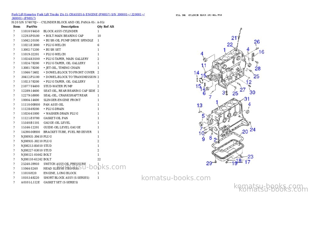 Komatsu ZA-15 CHASSIS & ENGINE (PM057) S/N 300001~/ 320001~/ 360001~ Parts catalog cover Page 5