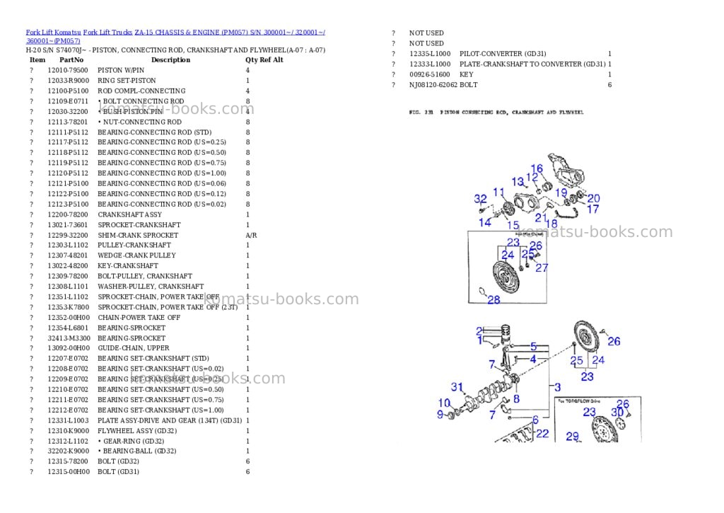 Komatsu ZA-15 CHASSIS & ENGINE (PM057) S/N 300001~/ 320001~/ 360001~ Parts catalog cover Page 7