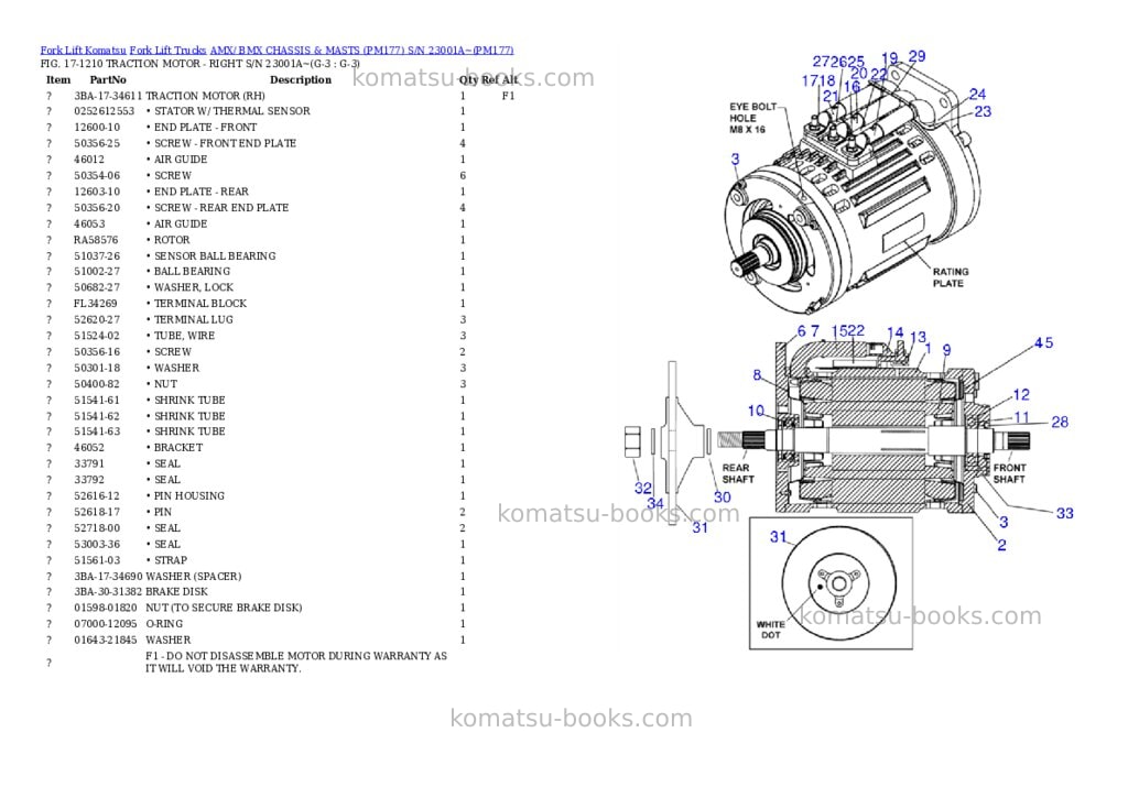 Komatsu AMX/ BMX CHASSIS & MASTS (PM177) S/N 23001A~ Parts catalog cover Page 5 Komatsu AMX/ BMX CHASSIS & MASTS (PM177) S/N 23001A~ Parts catalog cover Page 5