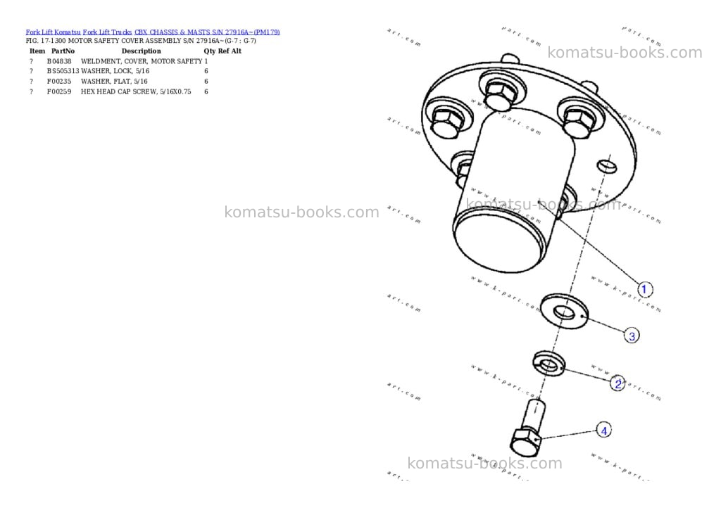 Komatsu cbx chassis & masts s/n 27916a~ Parts catalog cover Page 7 Komatsu cbx chassis & masts s/n 27916a~ Parts catalog cover Page 7
