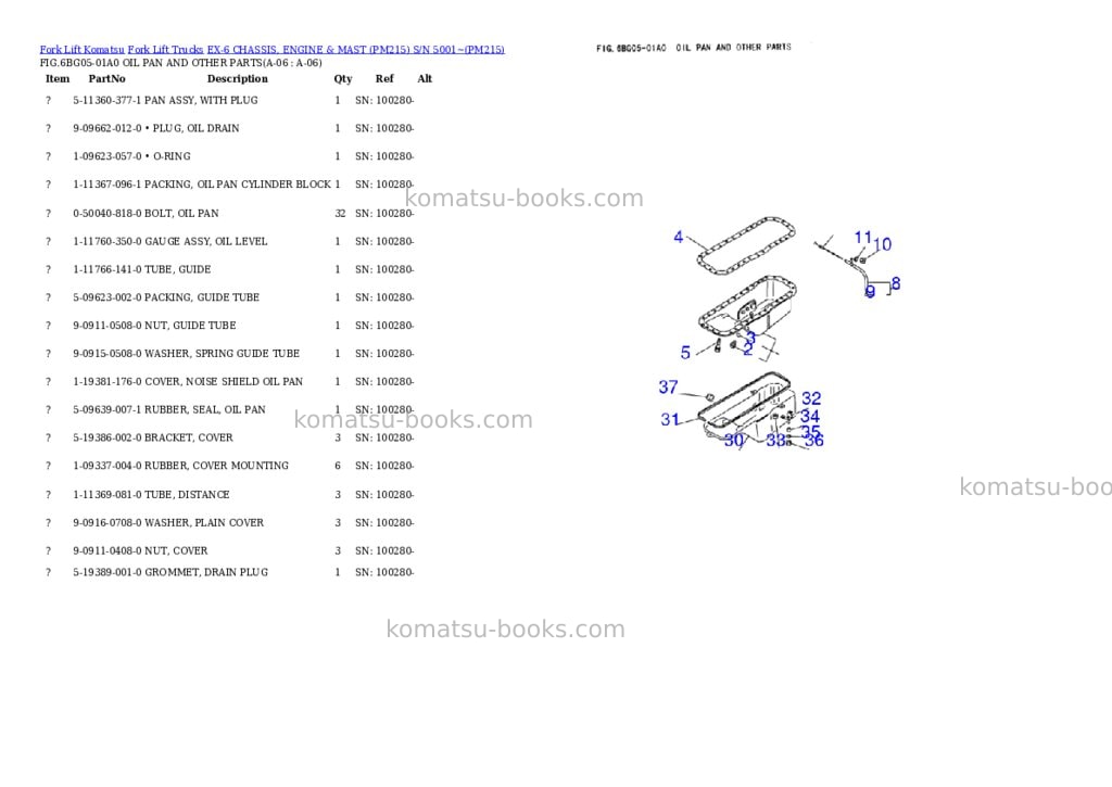 Komatsu EX-6 CHASSIS, ENGINE & MAST (PM215) S/N 5001~ Parts catalog cover Page 6 Komatsu EX-6 CHASSIS, ENGINE & MAST (PM215) S/N 5001~ Parts catalog cover Page 6