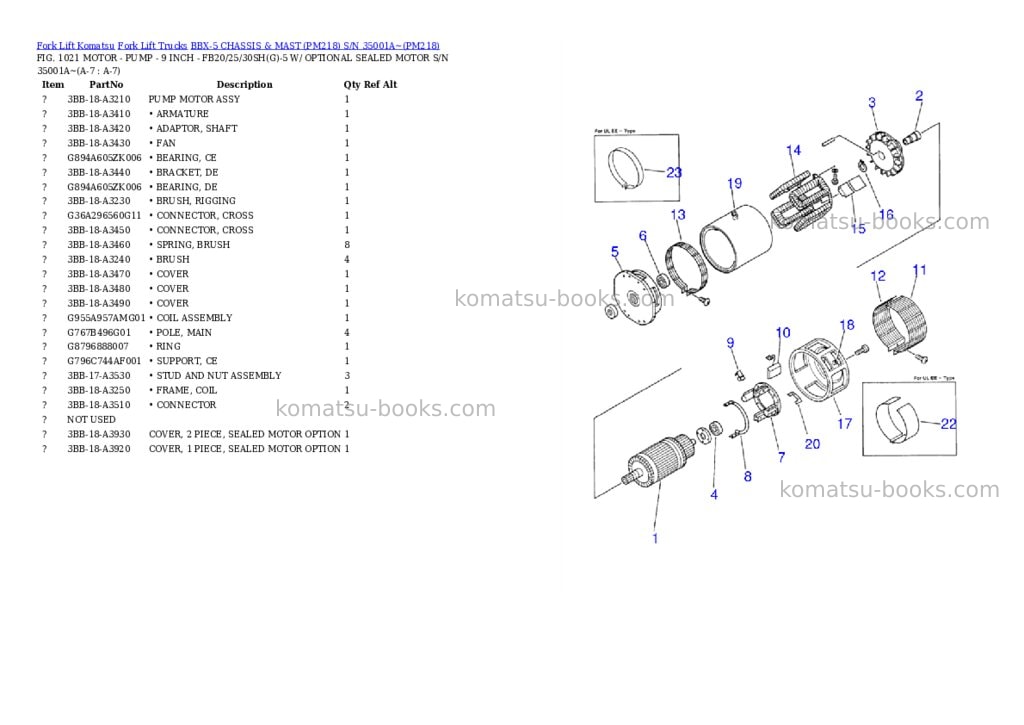 Komatsu BBX-5 CHASSIS & MAST (PM218) S/N 35001A~ Parts catalog cover Page 4 Komatsu BBX-5 CHASSIS & MAST (PM218) S/N 35001A~ Parts catalog cover Page 4