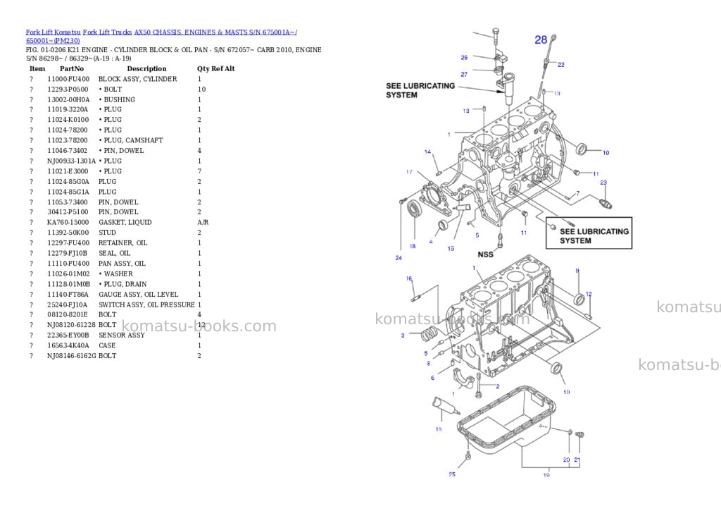 Komatsu ax50 chassis, engines & masts s/n 675001a~/ 650001~ Parts catalog cover Page 10