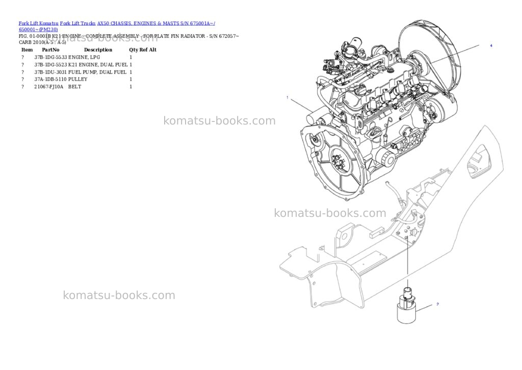 Komatsu ax50 chassis, engines & masts s/n 675001a~/ 650001~ Parts catalog cover Page 3