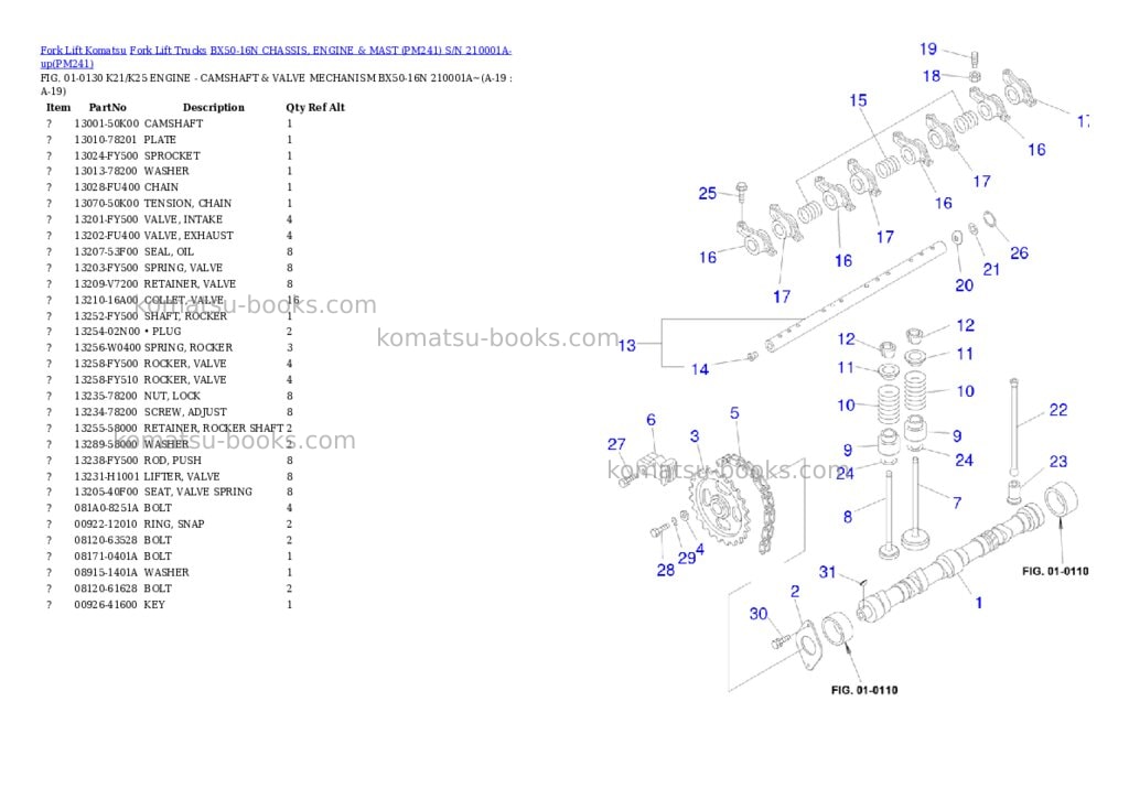 Komatsu BX50-16N CHASSIS, ENGINE & MAST (PM241) S/N 210001A-up Parts catalog cover Page 7