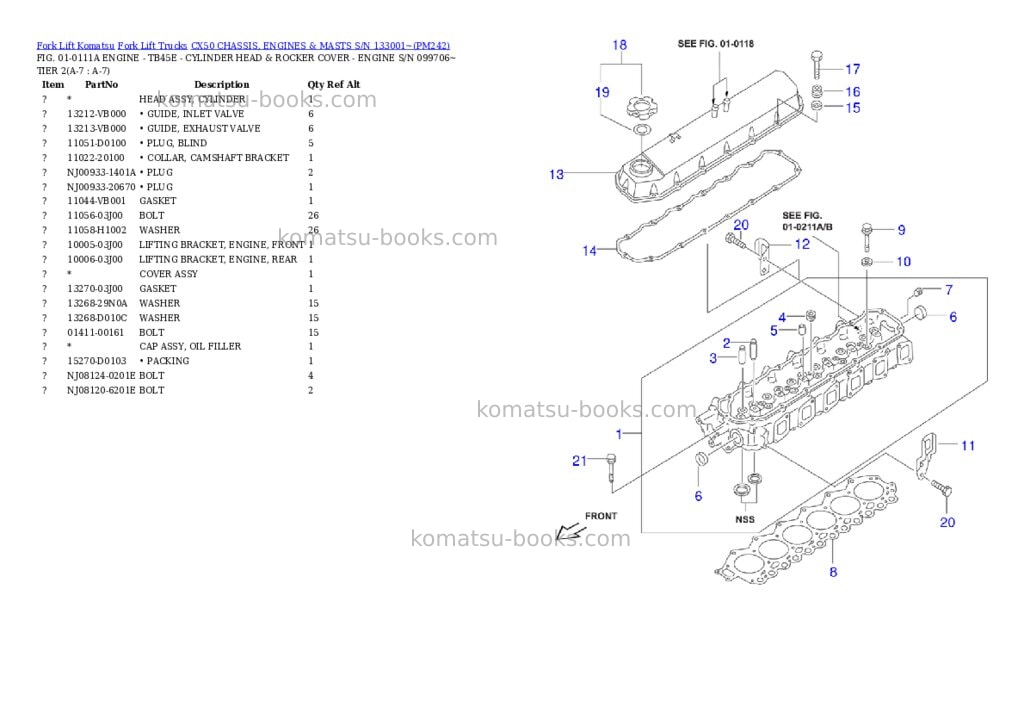 Komatsu cx50 chassis, engines & masts s/n 133001~ Parts catalog cover Page 4 Komatsu cx50 chassis, engines & masts s/n 133001~ Parts catalog cover Page 4