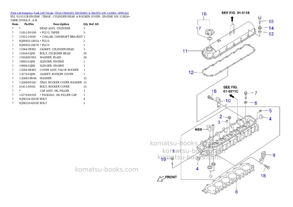 Komatsu cx50 chassis, engines & masts s/n 133001~ Parts catalog cover Page 5 Komatsu cx50 chassis, engines & masts s/n 133001~ Parts catalog cover Page 5