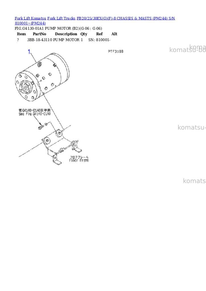 Komatsu FB20/25/30EX(G)(F)-8 CHASSIS & MASTS (PM244) S/N 810001~ Parts catalog cover Page 10 Komatsu FB20/25/30EX(G)(F)-8 CHASSIS & MASTS (PM244) S/N 810001~ Parts catalog cover Page 10